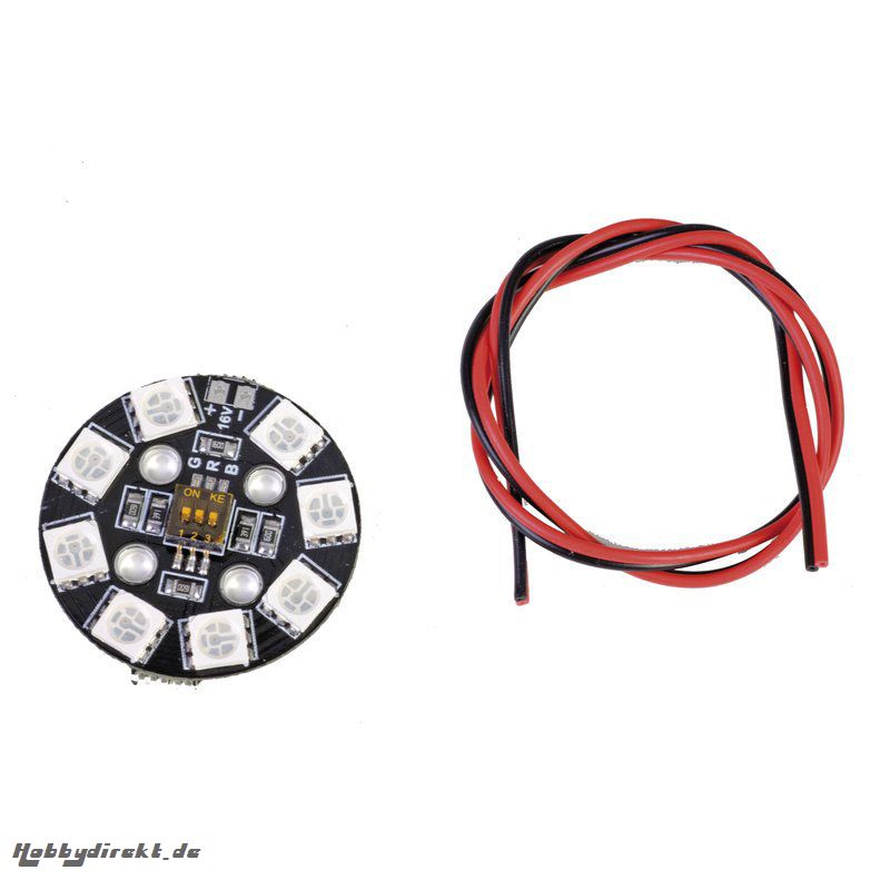 RGB LED PCB rund 4S16V m. DIP Graupner 48196.RGB