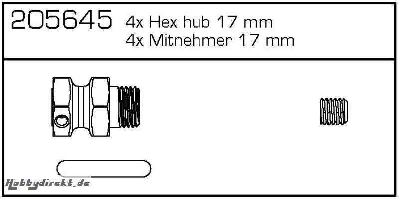 Mitnehmer 17mm 4x Carson 205645