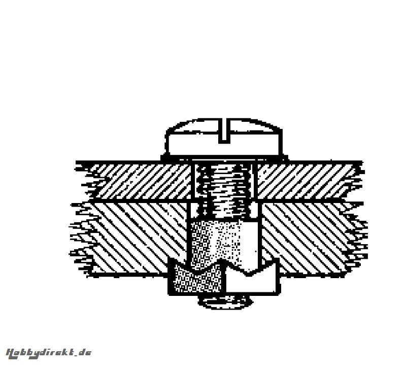 Einschlagmutter M 2,6     P10 Graupner 728.26