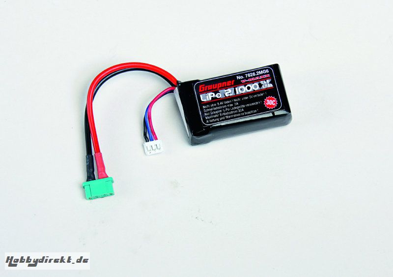 LiPo-battery V-MAXX30C 2/1000 Graupner 7626.2MG6