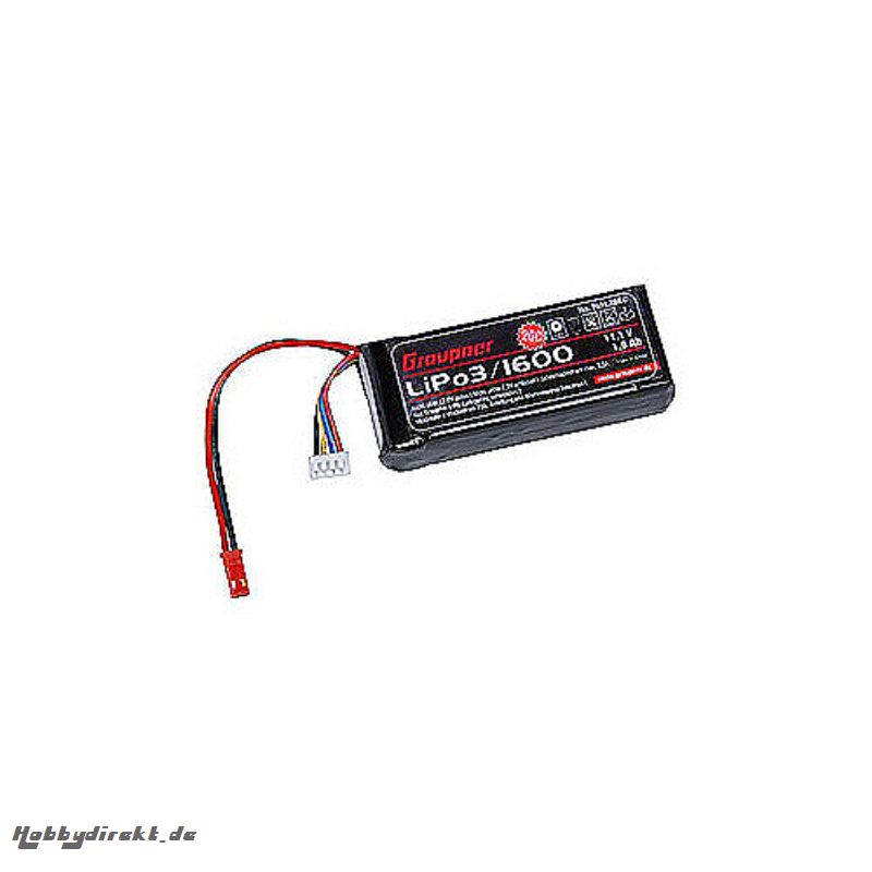 LiPo-battery 20C 3/1600 11,1V Graupner 7634.3BEC