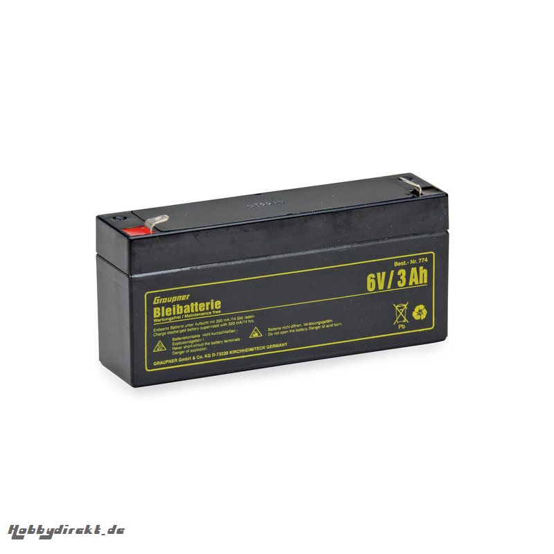 Lead battery 6V/3Ah Graupner 774