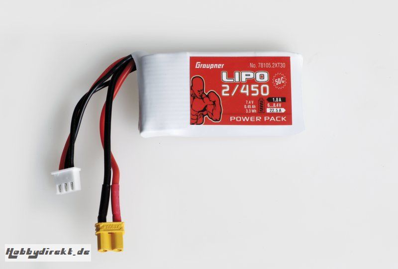 Power Pack LiPo 2/450  7,4 V 5 Graupner 78105.2XT30