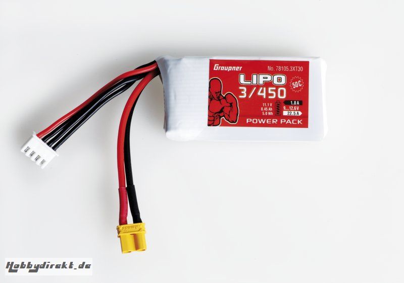 Power Pack LiPo 3/450  11,1 V Graupner 78105.3XT30