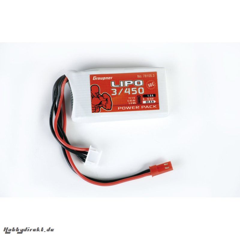 Power Pack Lipo 3/450 11,1V 50C BEC-St. Graupner 78105.3