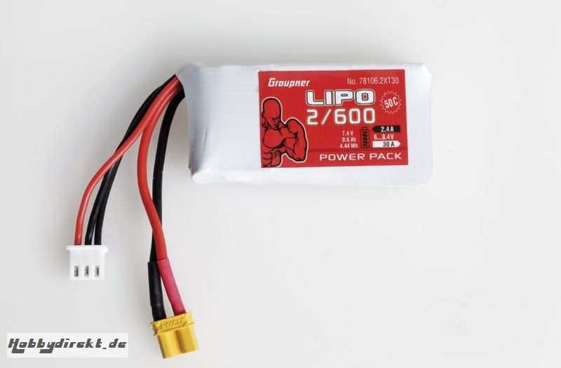 Power Pack LiPo 2/600  7,4 V 5 Graupner 78106.2XT30