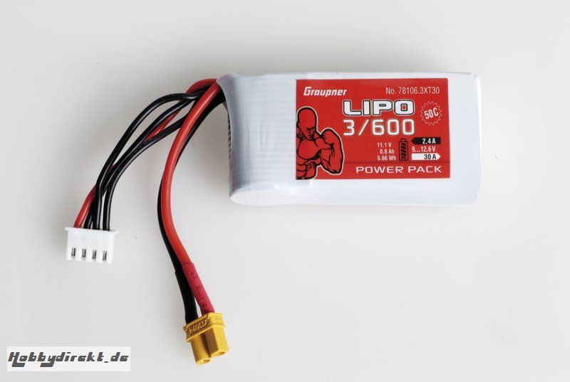 Power Pack LiPo 3/600  11,1 V Graupner 78106.3XT30