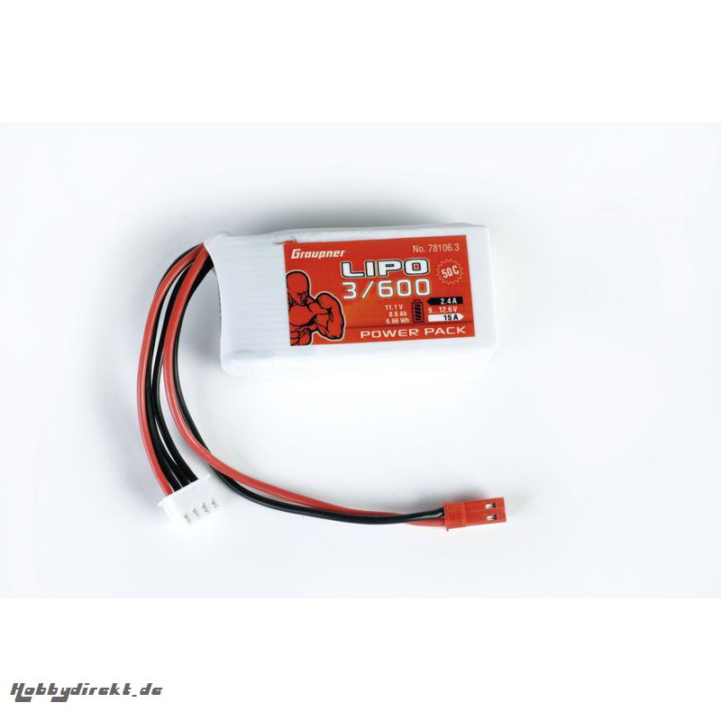 Power Pack Lipo 3/600 11,1V 50C BEC-St. Graupner 78106.3