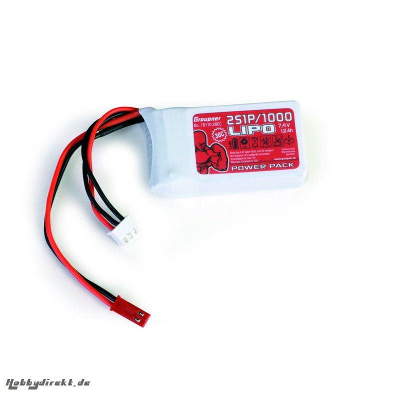 Power Pack LiPo 2/1000 7,4 V 30C BEC Graupner 78110.2BEC