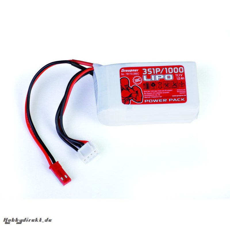 Power Pack LiPo 3/1000 11,1 V 30C BEC Graupner 78110.3BEC