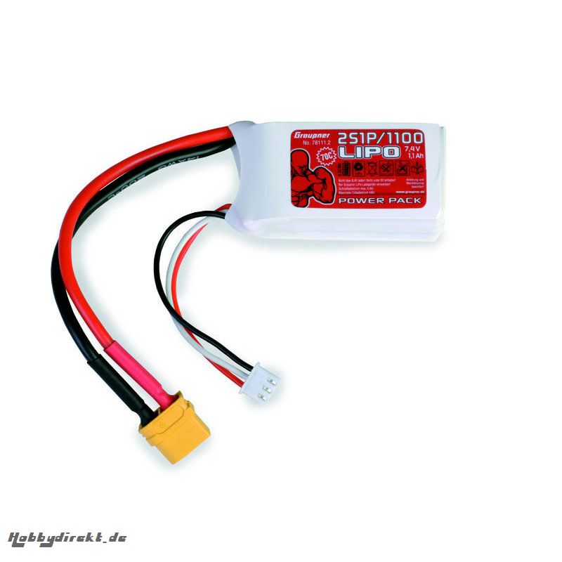 Power Pack LiPo 2/1100 7,4 V 40C XT60 Graupner 78211.2