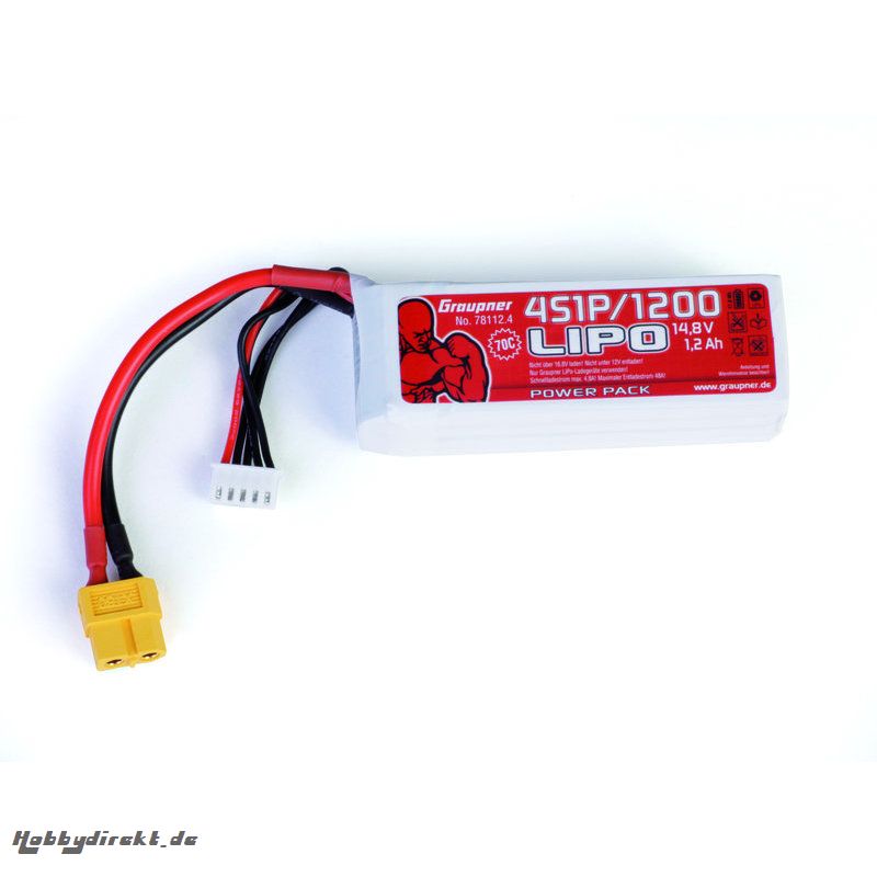 Power Pack LiPo 4/1200 14,8 V 70C XT60 Graupner 78112.4