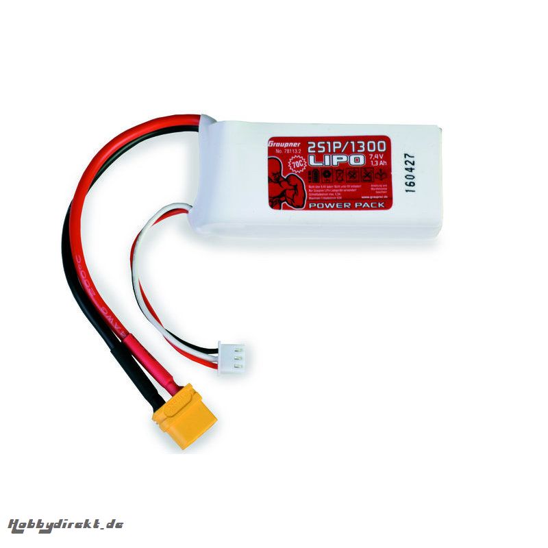 Power Pack LiPo 2/1300 7.4 V 40C XT60 Graupner 78213.2