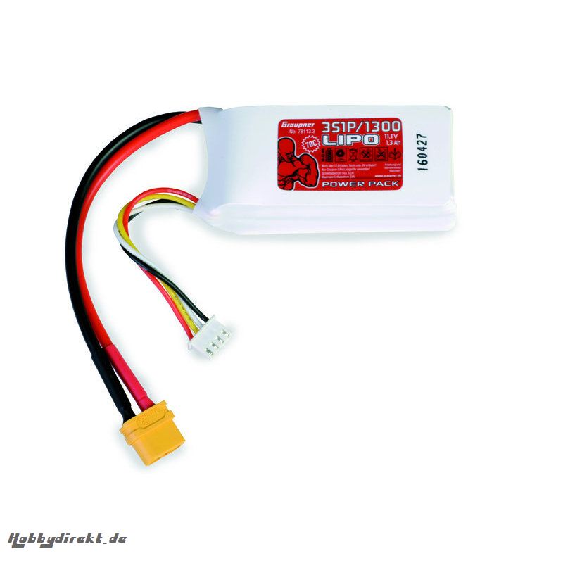 Power Pack LiPo 3/1300 11,1 V 70C XT60 Graupner 78113.3