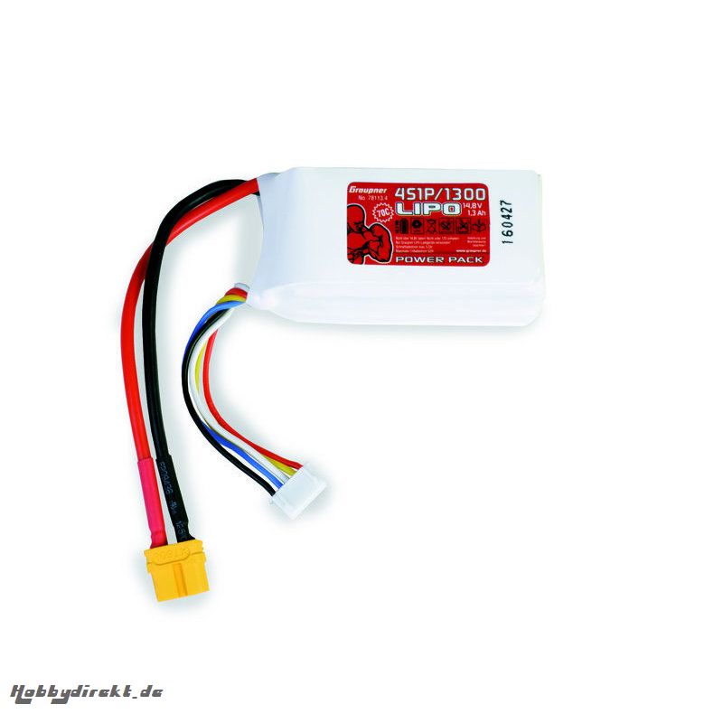 Power Pack LiPo 4/1300 14,8 V 40C XT60 Graupner 78213.4