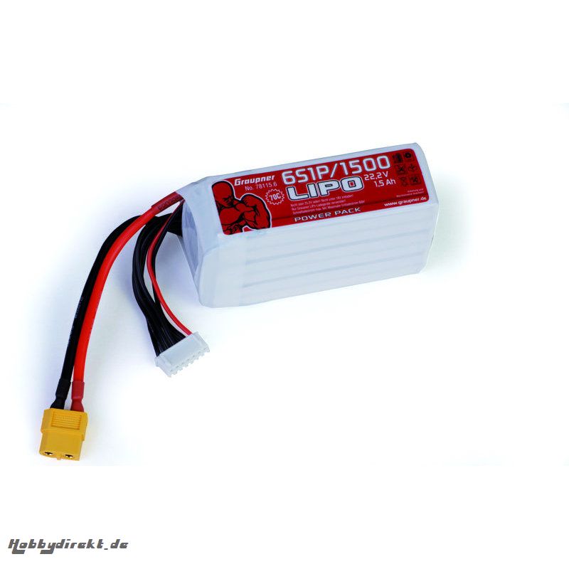 Power Pack LiPo 6/1500 22,2 V 70C XT60 Graupner 78115.6