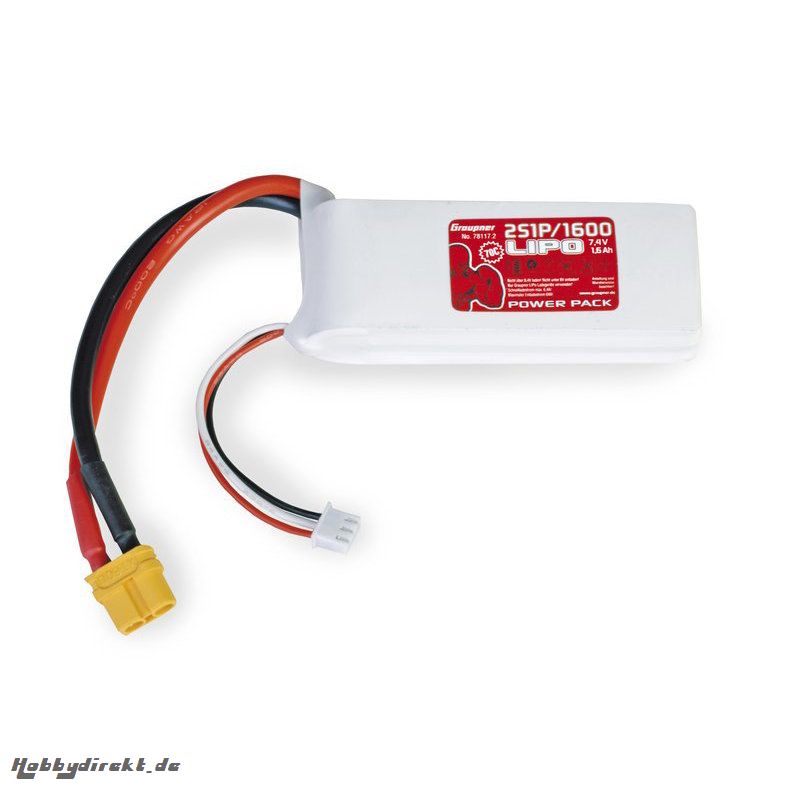 Power Pack LiPo 2/1600 7,4 V 70C XT60 Graupner 78117.2