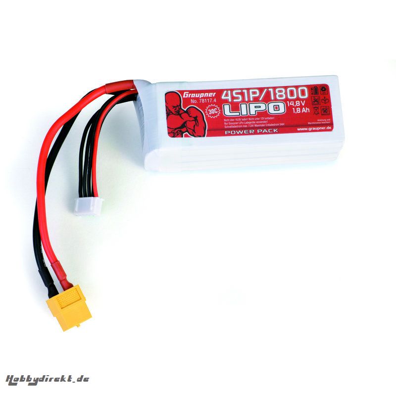 Power Pack LiPo 4/1800 14,8 V 30C XT60 Graupner 78117.4