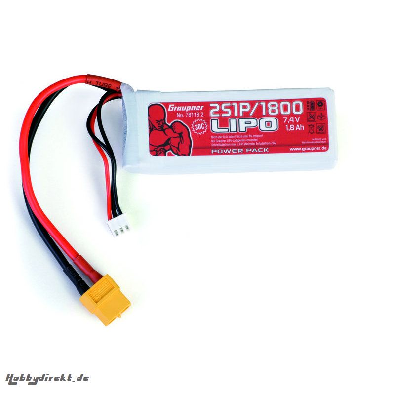 Power Pack LiPo 2/1800 7,4 V 30C XT60 Graupner 78118.2