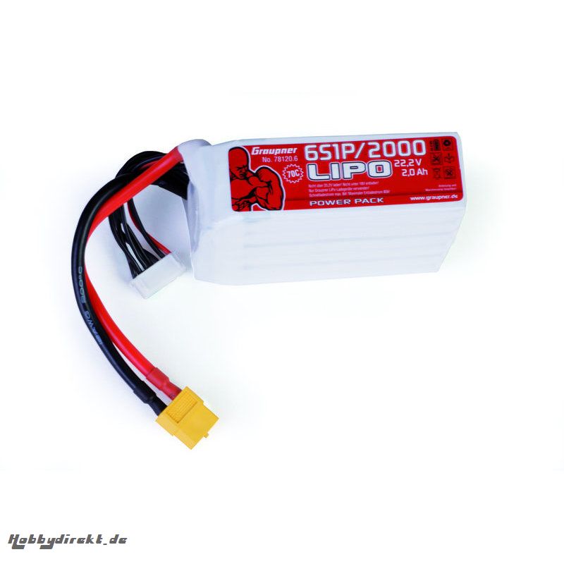 Power Pack LiPo 6/2000 22,2 V 70C XT60 Graupner 78120.6