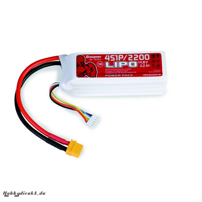 Power Pack LiPo 4/2200 14,8 V 70C XT60 Graupner 78122.4