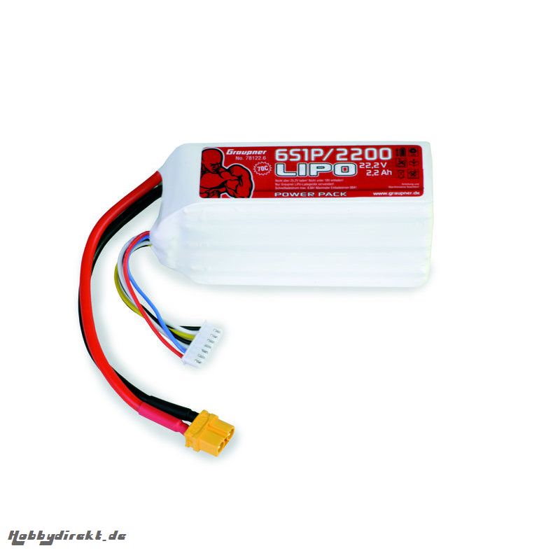 Power Pack LiPo 6/2200 22,2 V 40C XT60 Graupner 78222.6