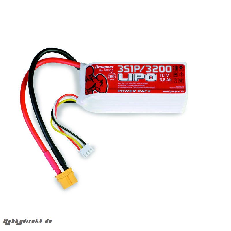 Power Pack LiPo 3/3200 11,1 V 30C XT60 Graupner 78130.3