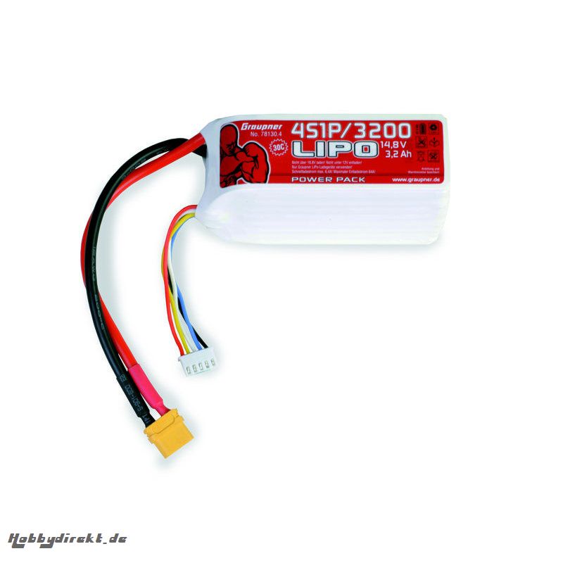 Power Pack LiPo 4/3200 14,8 V Graupner 78130.4