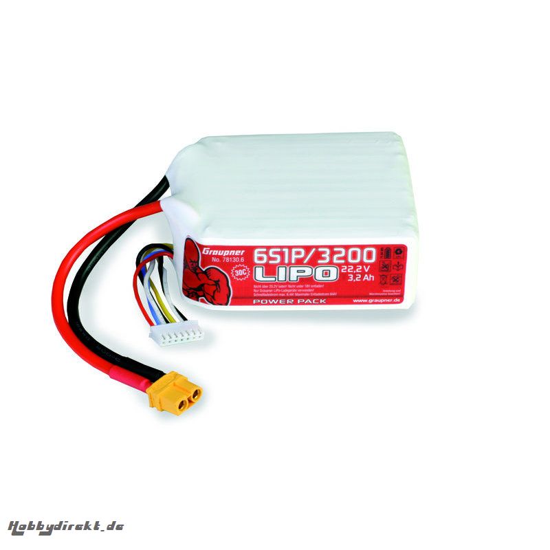 Power Pack LiPo 6/3200 22,2 V 30C XT60 Graupner 78130.6