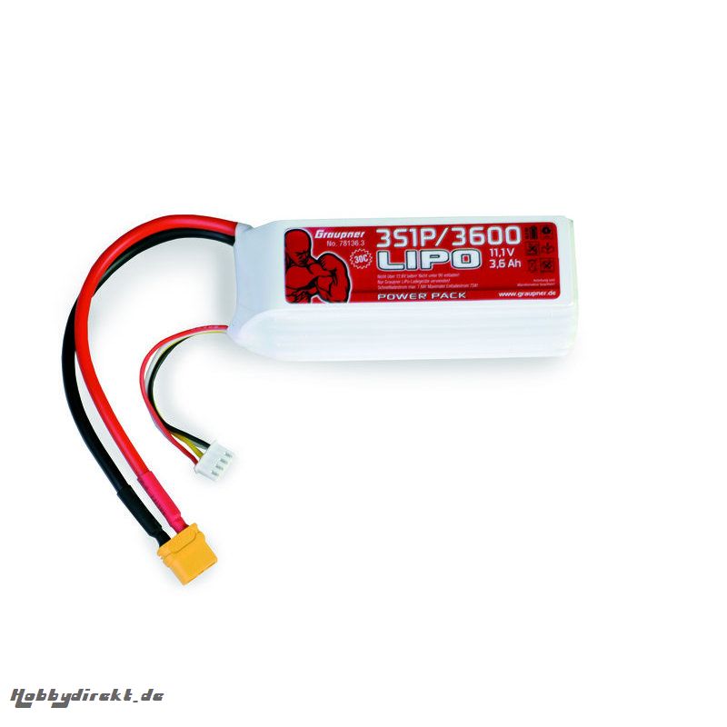 Power Pack LiPo 3/3600 11,1 V 30C XT60 Graupner 78136.3