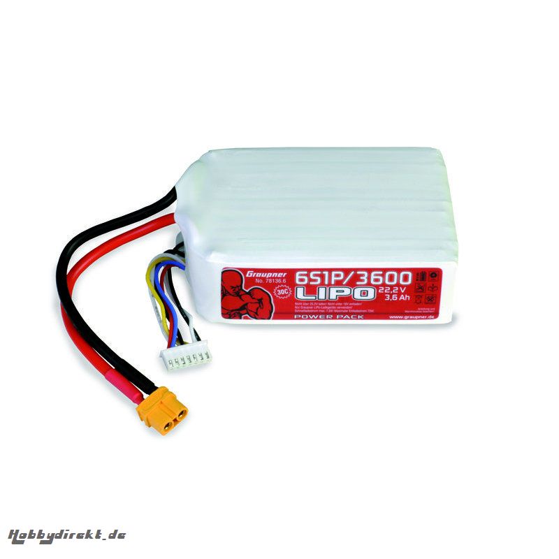 Power Pack LiPo 6/3600 22,2 V 30C XT60 Graupner 78136.6