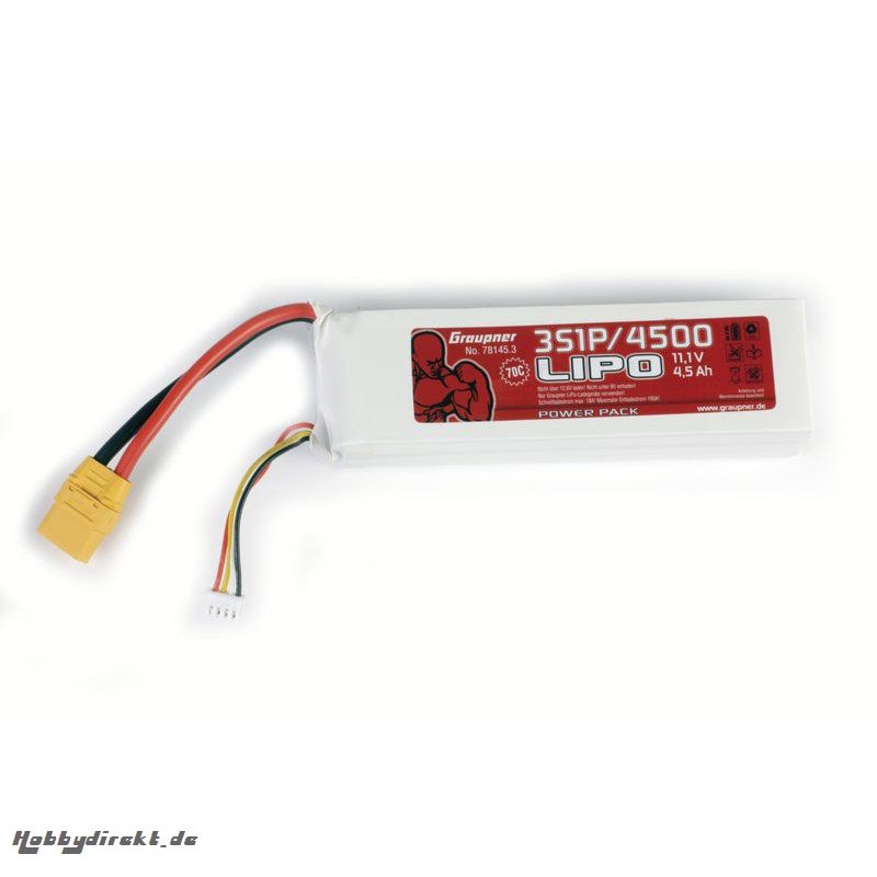 Power Pack LiPo 3/4500 11,1 V 70C XT90 Graupner 78145.3XT90