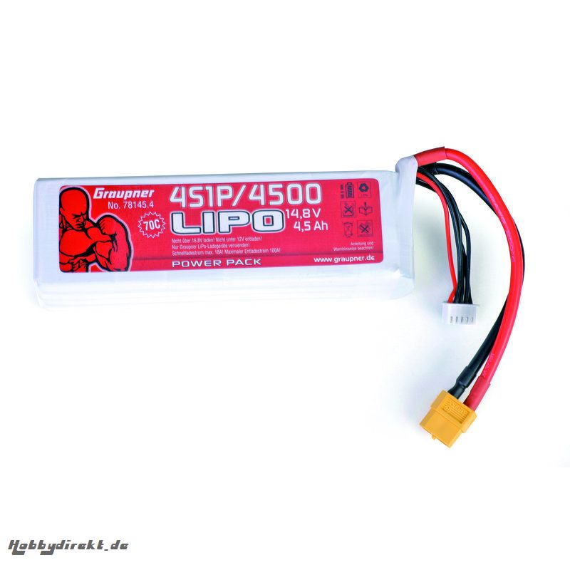 Power Pack LiPo 4/4500 14,8 V 70C XT60 Graupner 78145.4