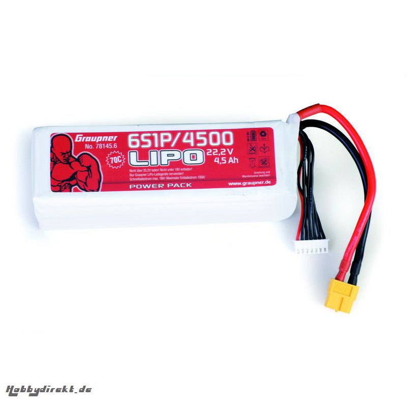 Power Pack LiPo 6/4500 22,2 V 70C XT60 Graupner 78145.6