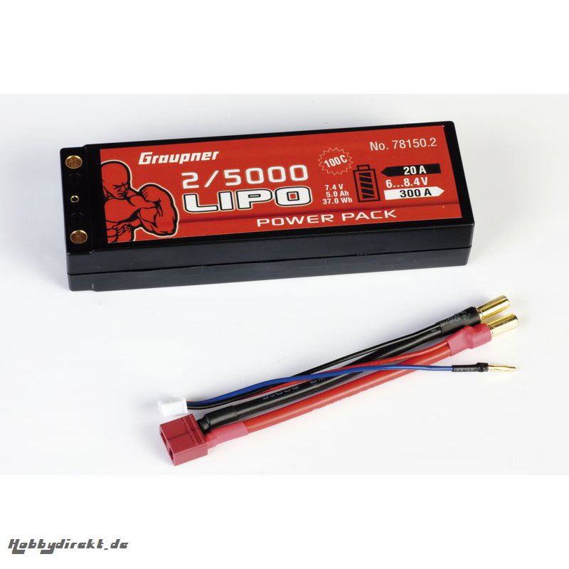 Power Pack Car Lipo2/5000 7,4V 100C Graupner 78150.2