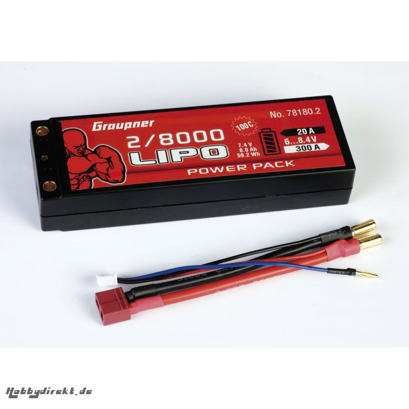 Power Pack Car Lipo2/8000 7,4V 100C Graupner 78180.2