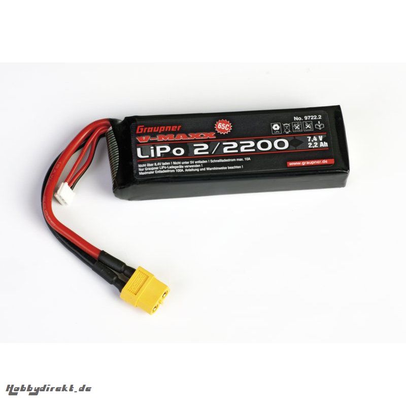 LiPo battery V-MAXX45C 2/2200 Graupner 9722.2