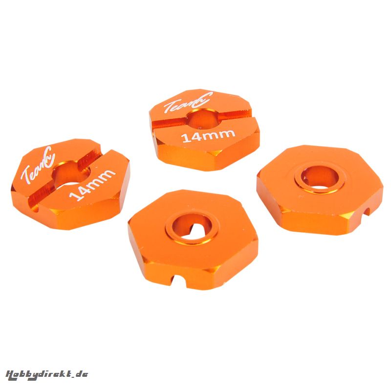 Aluminium Radmitnehmer 14mm orange 1:10 4WD  (4 St.) Absima TU0440OR