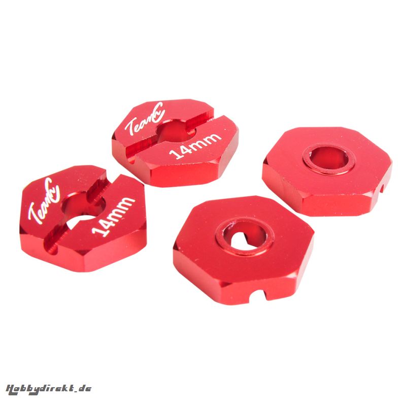 Aluminium Radmitnehmer 14mm rot 1:10 4WD  (4 St.) Absima TU0440R