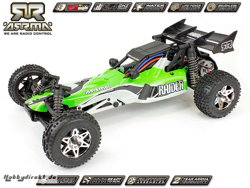 Arrma Raider Buggy, grün / RTR Revell RC Pro AR102021