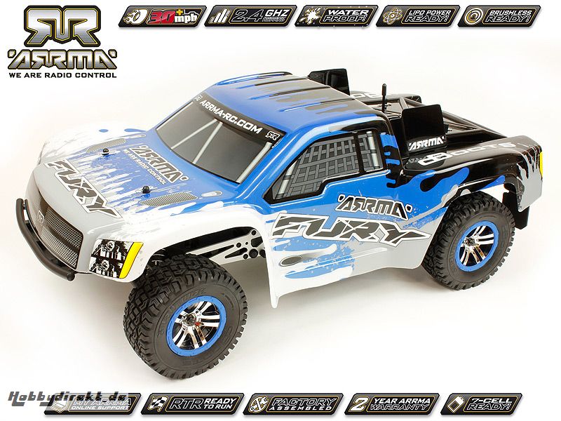 Arrma Fury Truggy, blau / RTR Revell RC Pro AR102411