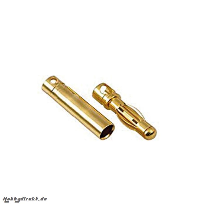 GOLDKONTAKT STECKER+BUCHSEN 4MM 10PAARE GETEILT Robbe 40002