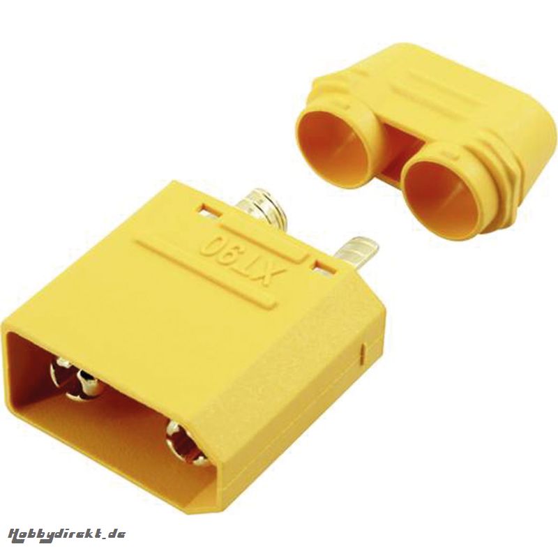 XT-90S STECKER GOLD (KONTAKT = STECKER) MIT KABELZUGENTLASTUNG 5STK. Robbe 40042