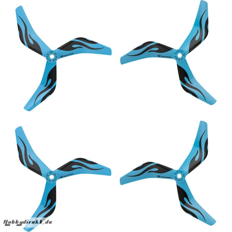 RACE V2 3-BLATT 5045 PROPELLER BLAU 2X CW + 2X CCW 5MM BOHRUNG PC/GFK Robbe 50450305_V2