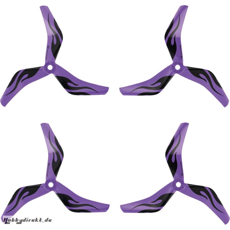 RACE & FREESTYLE 3-BLATT 5045 PROPELLER C), VIOLETT, 2X CW + 2X CCW 5MM BOHRUNG Robbe 50450311