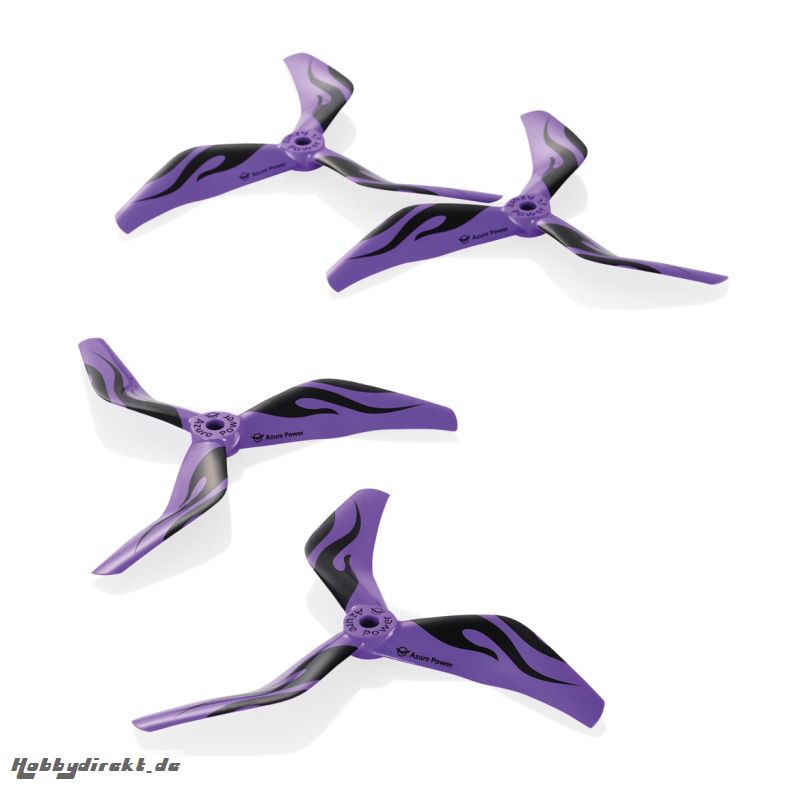 RACE & FREESTYLE 3-BLATT 5045 PROPELLER C), VIOLETT, 2X CW + 2X CCW 5MM BOHRUNG Robbe 50450311