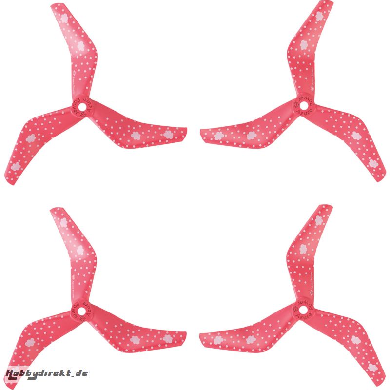 RACE & FREESTYLE 3-BLATT 5045 PROPELLER (PC), PINK 2X CW + 2X CCW 5MM BOHRUNG Robbe 50450312