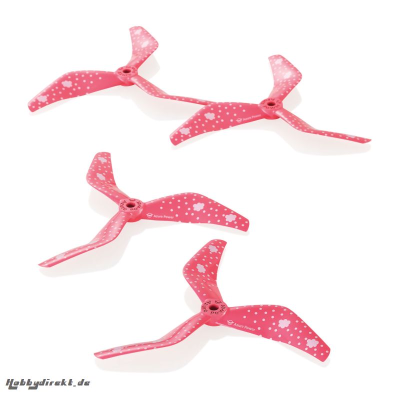 RACE & FREESTYLE 3-BLATT 5045 PROPELLER (PC), PINK 2X CW + 2X CCW 5MM BOHRUNG Robbe 50450312