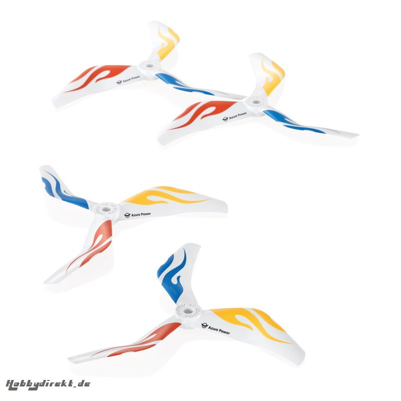 RACE & FREESTYLE 3-BLATT 5045 PROPELLER (PC), WEIß 2X CW + 2X CCW 5MM BOHRUNG Robbe 50450313