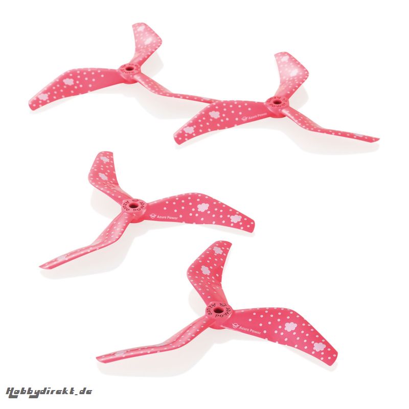 RACE V2 3-BLATT 5045 PROPELLER PINK, 10X CW + 10X CCW 5MM BOHRUNG PC/GFK Robbe 50450324_V2